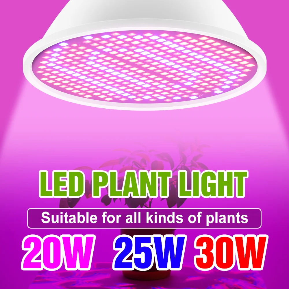 

30W Full Spectrum Grow Bulb Indoor LED Plant Fill Lamps E27 Greenhouse Tent Flower Potted Tomato Vegs Fruit Cultivation Lighting