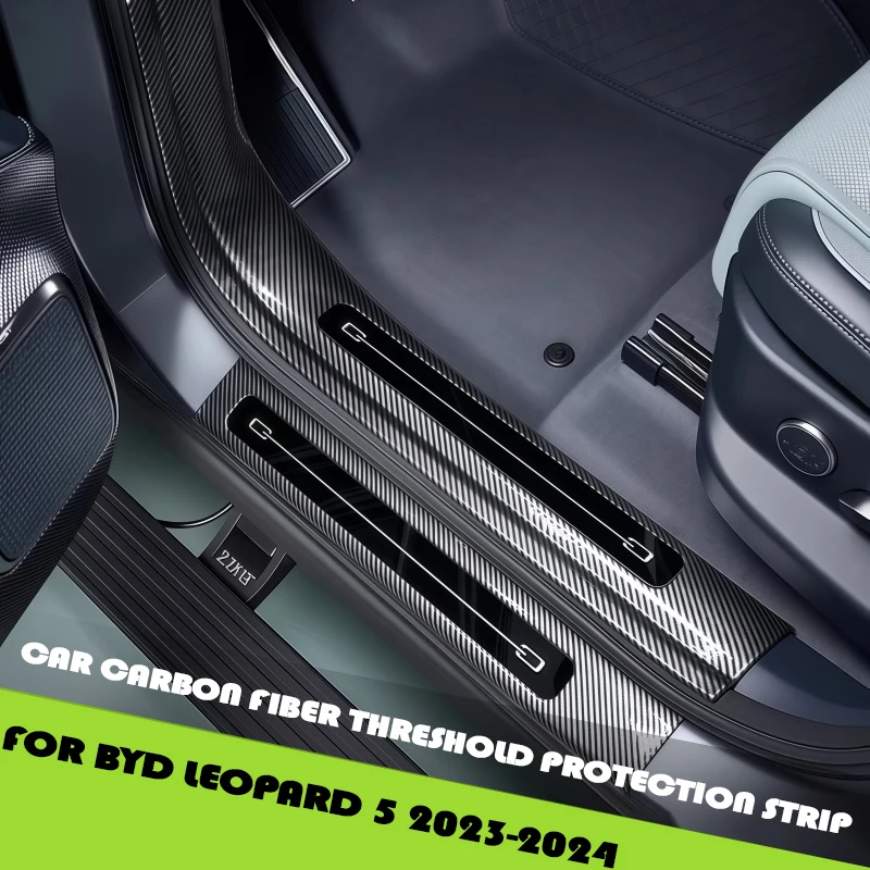 

Car Carbon Fiber Threshold Protection Strip Fit for BYD Leopard 5 2023-2024 Modified Upgrade A-pillar Coverage Protection Cover