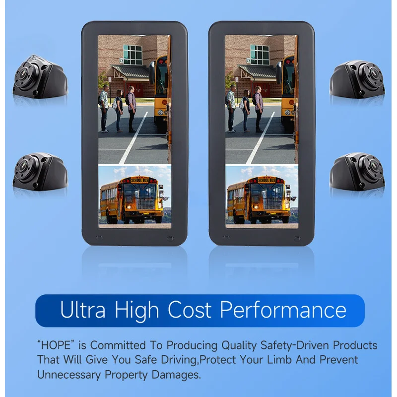 12.3 1080P Split‑Screen Electronic Side Mirror Monitor Bus