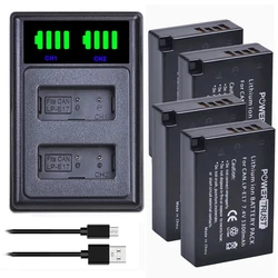 LP-E17 Batteries/ 2-Channel USB Charger for Canon EOS R8 Rebel T7i T8i T6s SL2 SL3 EOS M3 200D 77D 750D 760D 800D 8000D KISS X8i