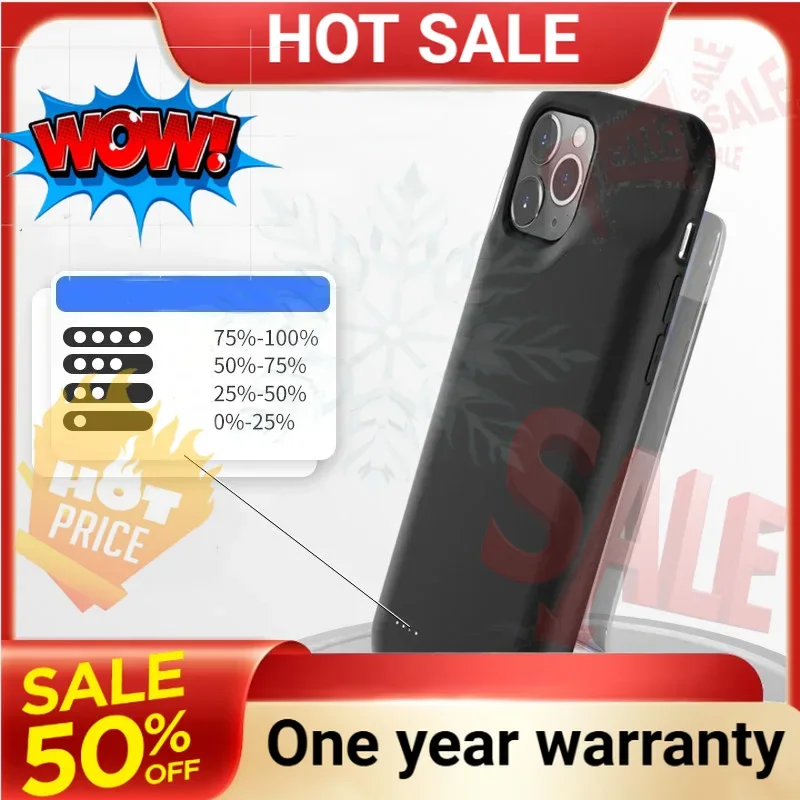 SWZY 5000mAh Battery Charger Cases for IPhone 11 12 13 14 Plus Pro Max External Battery Power Bank Charging Case Phone Accessori