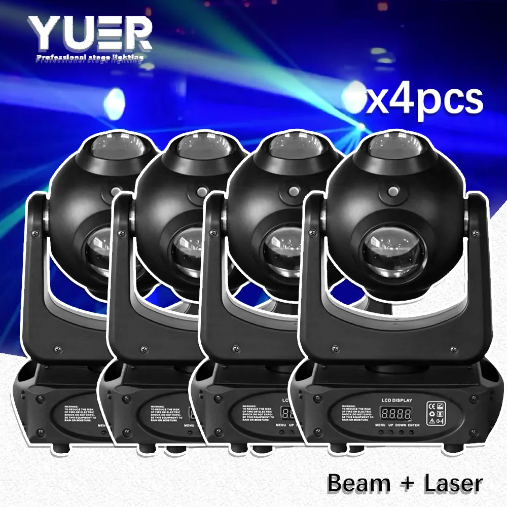 4Pcs/Lot 80W LED Infinite Rotating DJ Disco Ball Led Laser Light football roller Moving Head DMX Beam Strobe For Nightclub Party