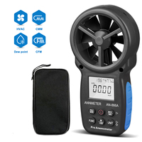 Holdpeak 866A Anemometer HVAC, Pro CFM Air Flow Meter for Wind Speed Temp Humidity Dew Point Airflow Measuring Device