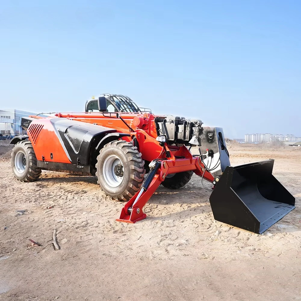 4WD Remote-Controlled Telescopic Handlers 3-Ton 3.5-Ton 4-Ton with Hydraulic Crane Attachment for Cereals Forklift