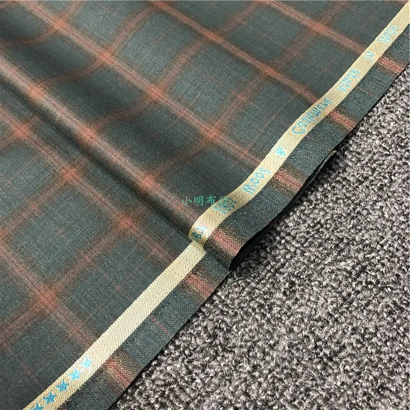 50cm Italian Imported Plaid Suit Fabric British Style Worsted Wool Pants Fabric Mens Atiku Fabrics Senator Fabric for Men