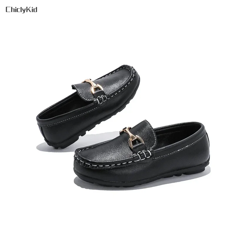 Chłopcy Hollow Out Leather Shoes Kids Soft Party Wedding Dance Shoe Dress Toddler Fashion Children Black White Summer Shoes Flat