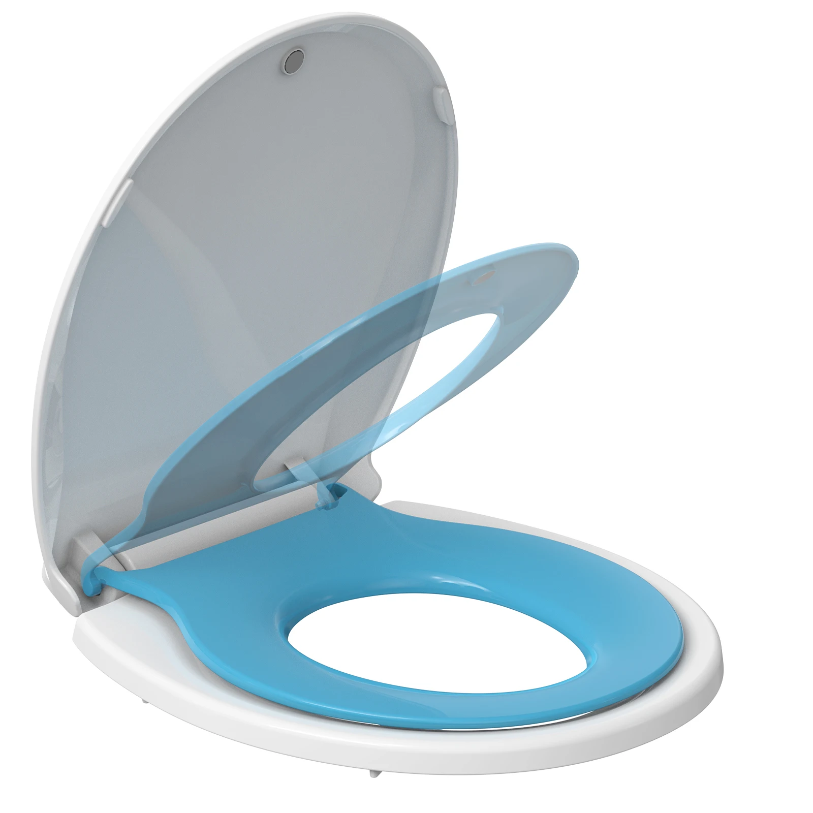 Toilet Seat With Toddler Seat Built In, Round Toilet Seat for Potty Training, Fits Both Adults and Children, Slow Close