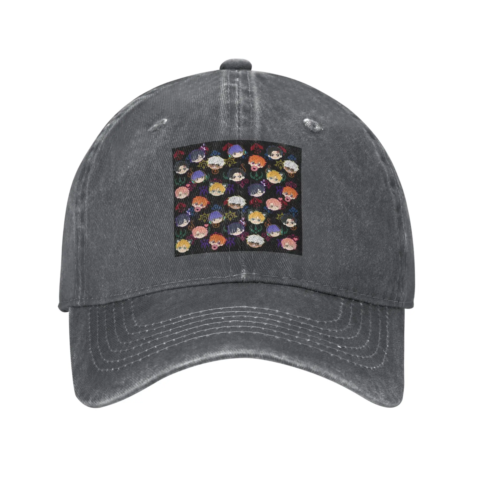 Obey Me - Demon Brothers Washed Denim Cap Casual Baseball Caps Adjustable Hat Summer Unisex Baseball Hats