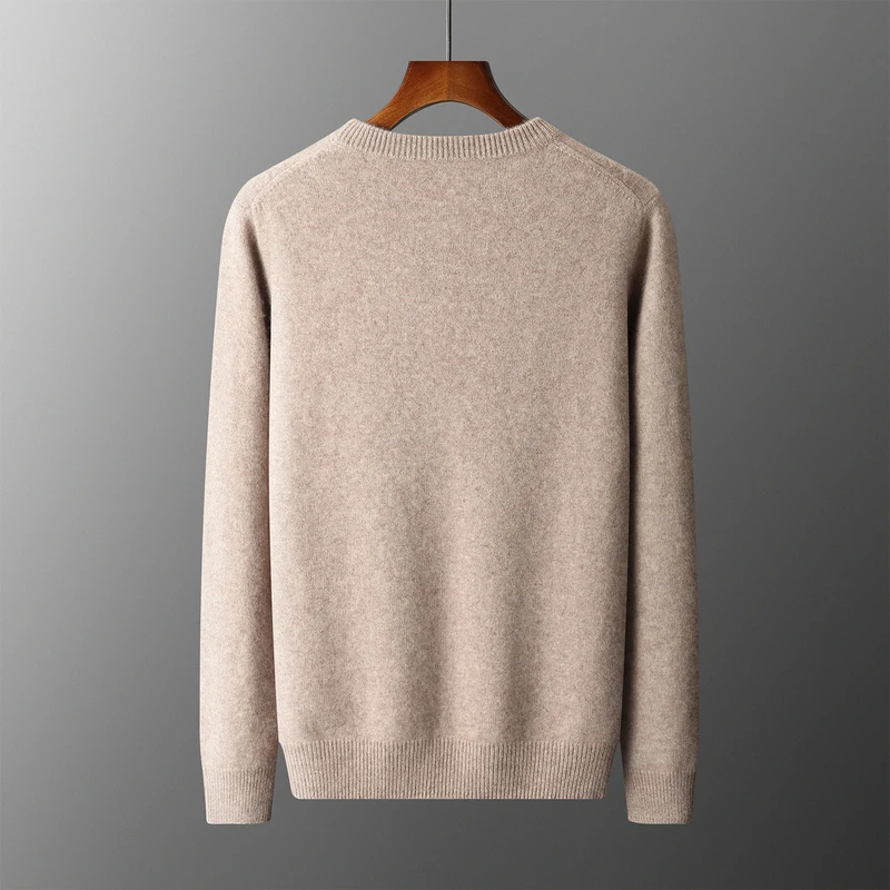 الرجال 100% الكشمير جولة الرقبة البلوز سترة سميكة محبوك تنوعا قاعدة سترة لخريف شتاء جديد الكشمير الملابس