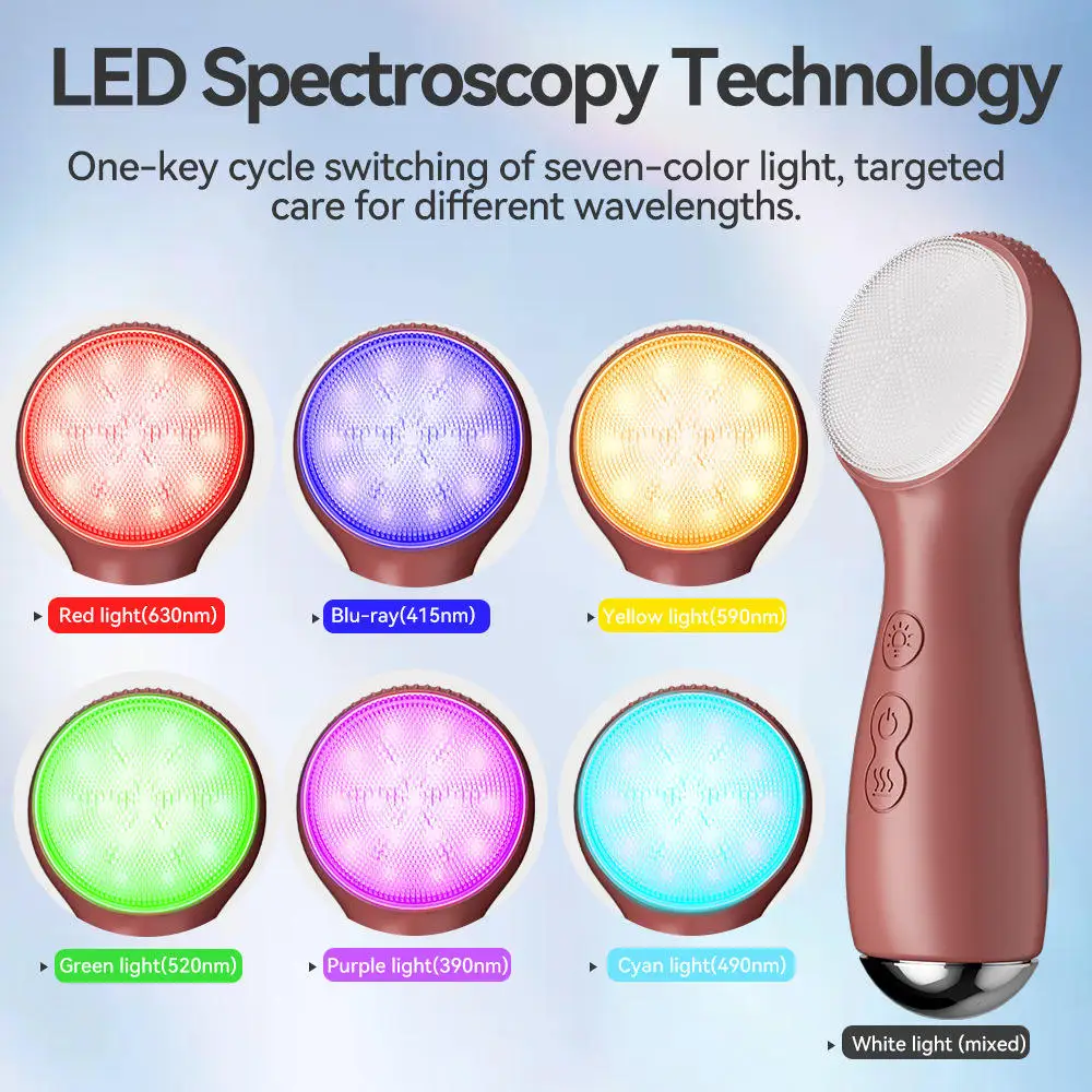 เครื่องนวดหน้าซิลิโคนไฟฟ้าแบบพกพา Sonic Vibrating Face Cleaning Brush