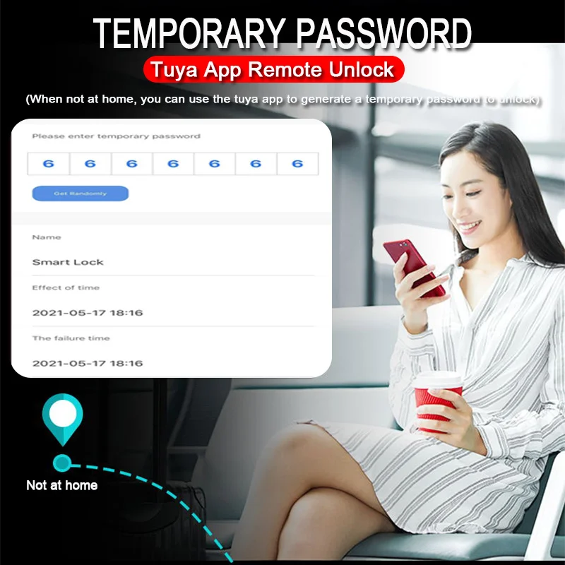 NEUE RAYKUBE H4 Tuya Elektronische Schloss Wifi Smart Türschloss Fingerprint Lock Passwort IC Karte Schlüssel USB Ladung Für Smart Home