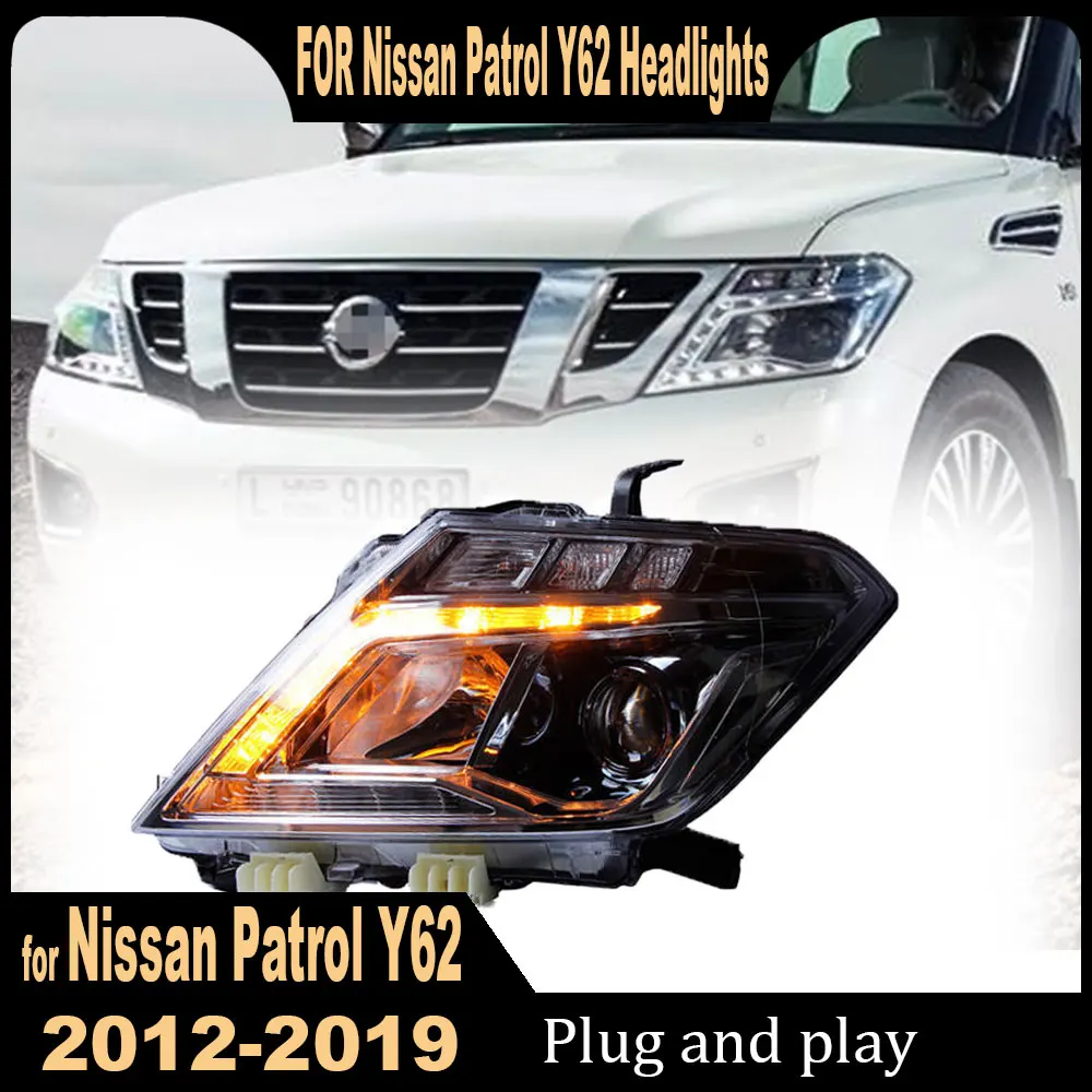 

Фары головного света для Nissan патруль Y62, фары 2012, 2013, 2014, 2015, 2016, 2017, 2018, 2019, передняя фара в сборе, фары дневного света, Plug and play