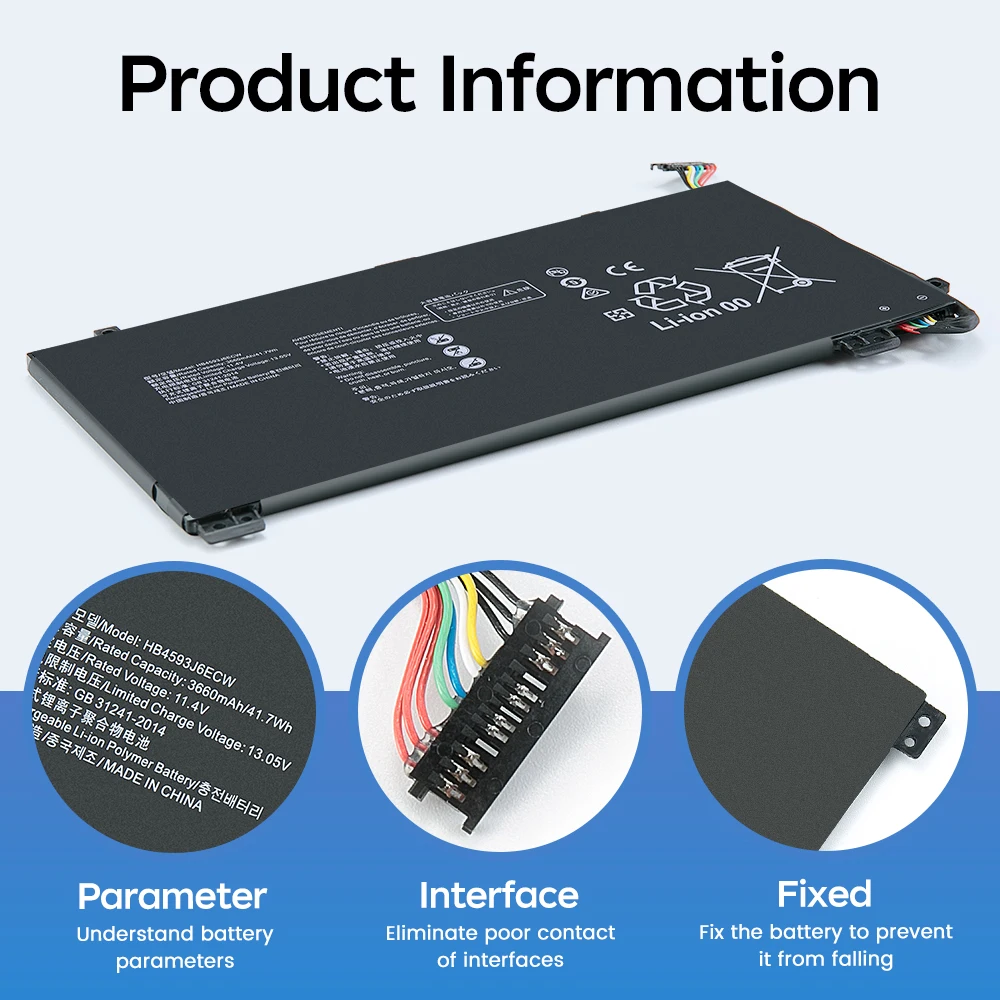 BGBT HB4593J6ECW Battery For Huawei MateBook 13 2020 WRT-W09 WRT-WX9 WRT-W19 WRT-W19L WRT-W29 WRT-W29L HN-W19L WRTB-WFE9 11.4V