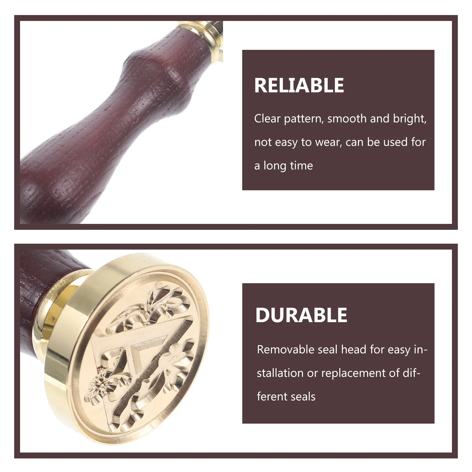 

Removable Seal Head Easy Replace for Envelopes Invitations Documents Party Decor Valentines Christmas Wax Seal Stamp