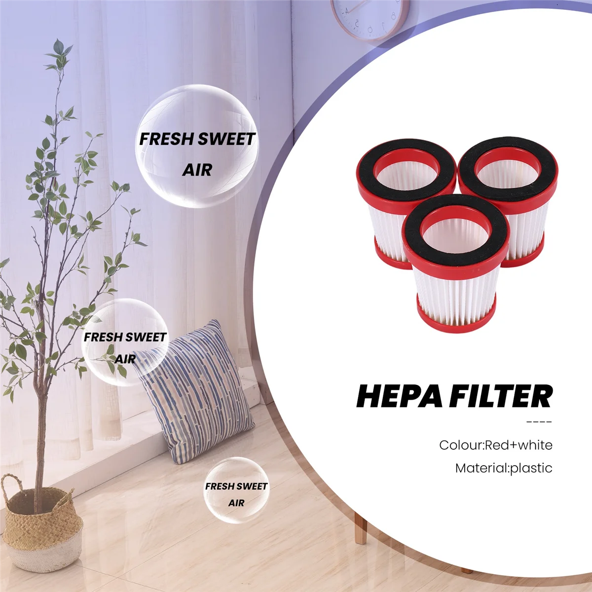 فلتر Hepa لـ xiaomi deerma vc01 vc01max ، منظف يدوي ، إكسسوارات بديلة ، 3 ro