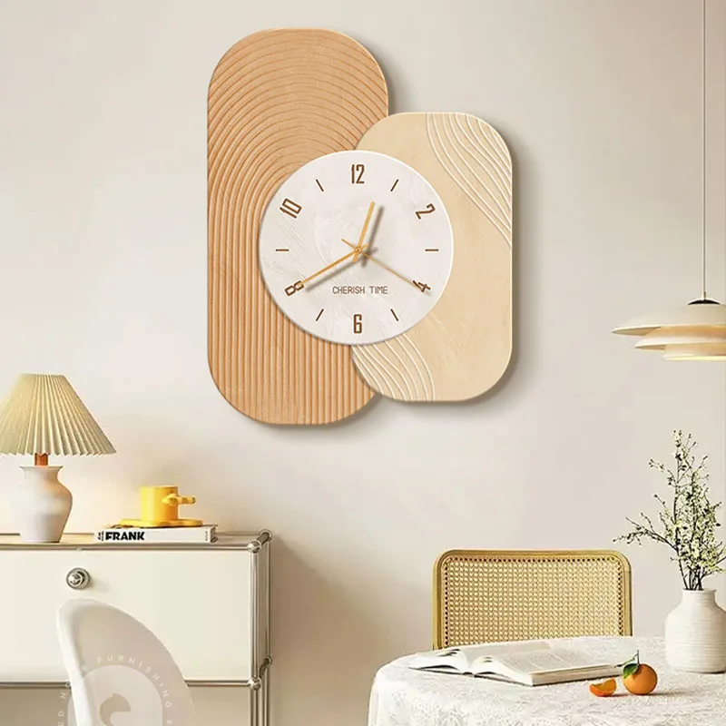 

Fashion Nordic Wall Clocks Alarm Design Enomorph Minimalist Wooden Restaurant Clock Wall Big Size Horloge Murale Home Decoration