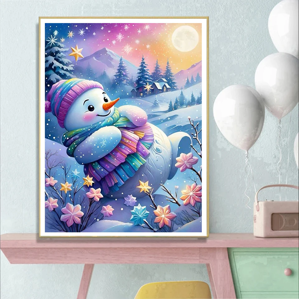 Christmas Snowman 5D DIY Diamond Art Tabletop Decorations Rhinestone Diamond Painting Desktop Decorations for Home Metope Decor