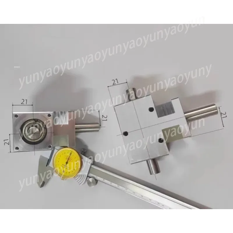 Angle Gear 1:1 Helical Bevel Gear Shaft 12mm Codirectional Double Output Shaft 90 Degree Differential Gearbox