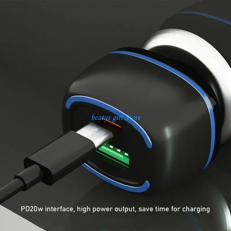 

C7AB Efficient Car Charging Adapters Head Car Support QC3.0 USB PD20W Type C
