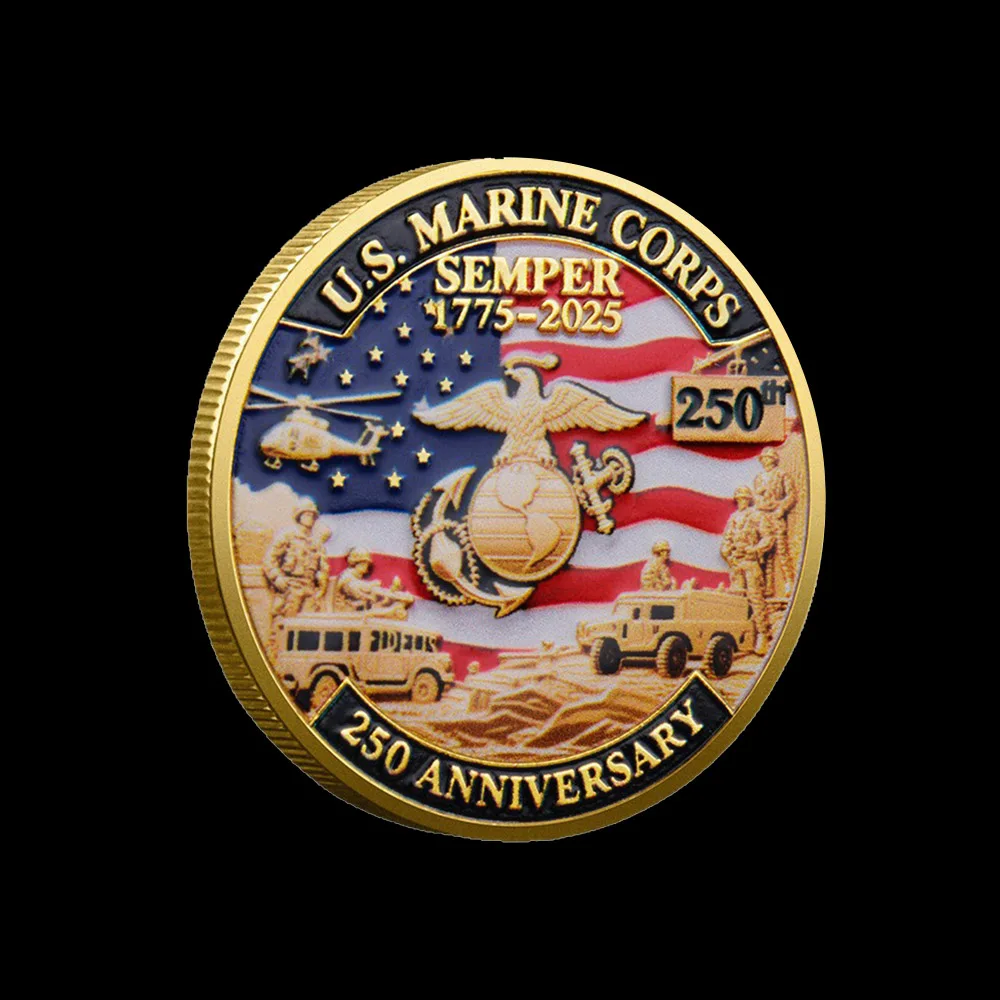 1Pc US Marine Corps Souvenir Coin Gold Plated 1775-2025 250Th Anniversary Collectible Coin Holiday Home Decor Gifts for Family - Image 5