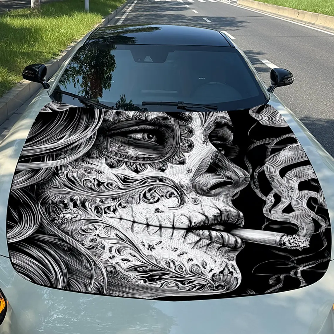 

Punk Smoking Girl Car Film,PVC Waterproof Engine Hood Sticker,self-adhesive Scratch Resistant Car Sticker,suitable For Trucks,ca