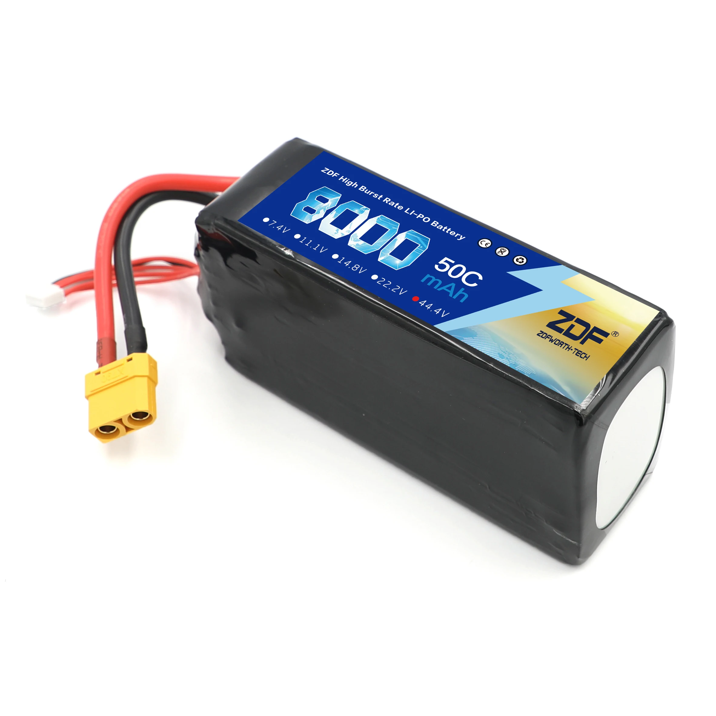 ZDF 8000mAh 44.4V 12S LiPO Battery Burst 50C for EFT G06 6L Agricultural Spray Drone Frame High Capacity Drone Battery