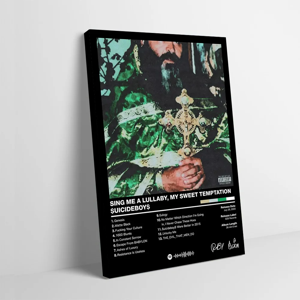 $uicideboy$ - Sing Me a Lullaby Poster Customizable Printed Canvas Painting for Pictures Wall Art Room Ornaments Wand Deko Mural