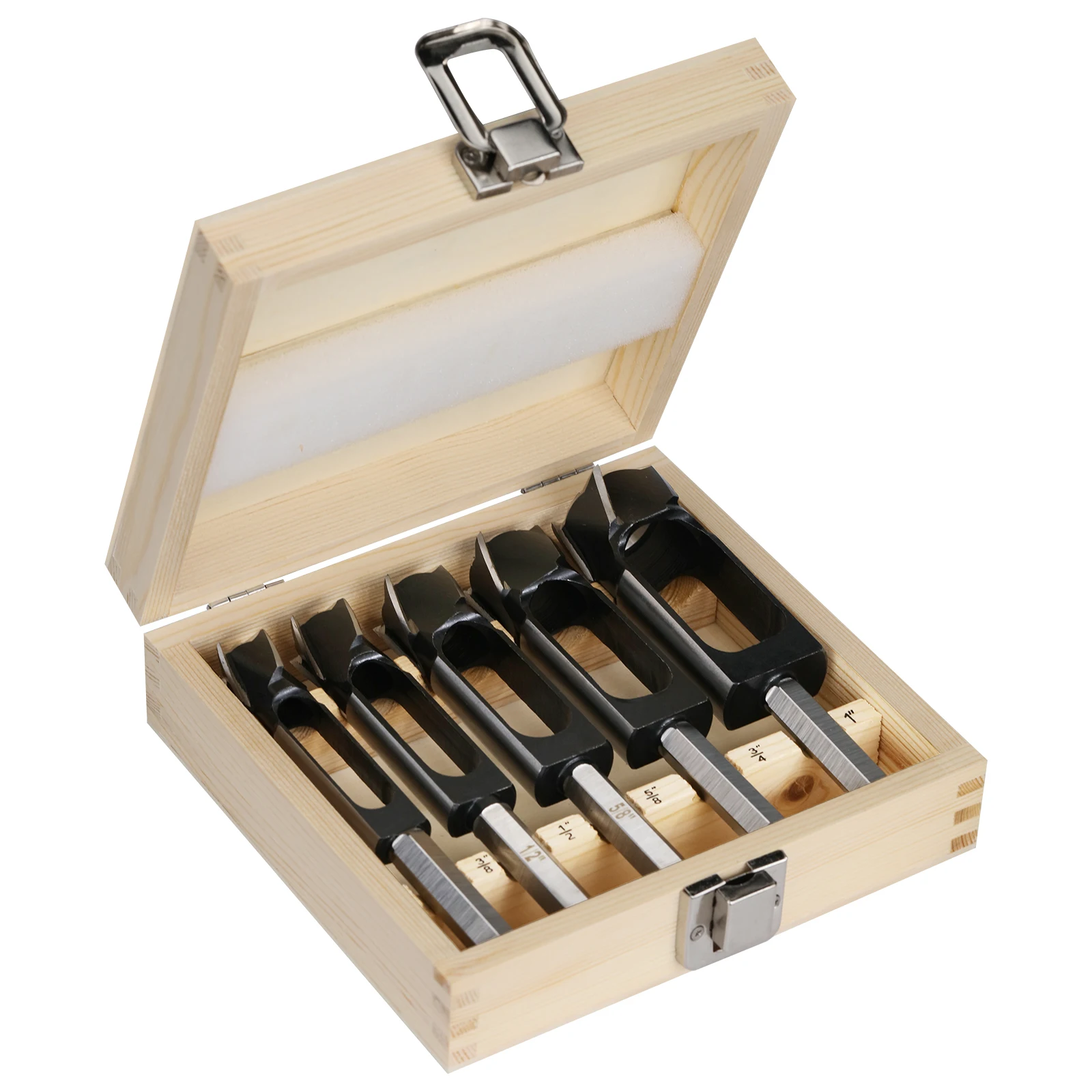 

5Pcs 1"-3/8" Tapered Log Tenon Cork Hole Saw Cutter Set with Case, 1/2" Hex Shank Tenon Maker Drill Bits for Woodworking