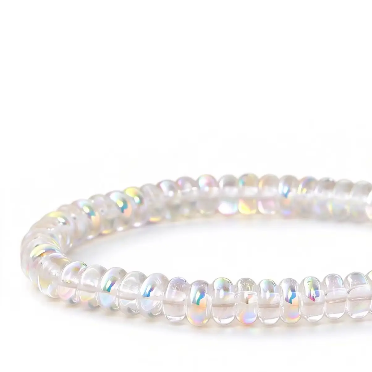 Fashion 3*6mm White Pearlescent Abacus Beads Hand Strung Natural Stone Bracelet Jewelry For Women For Daily And Party Wear