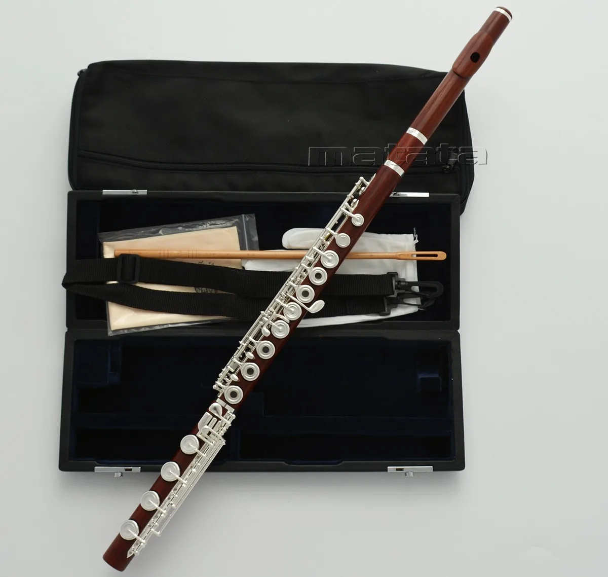 Fast Ship Concert Rose Wooden Flute In-Line G # Bb Foot 18 holes play the famous MAHLER