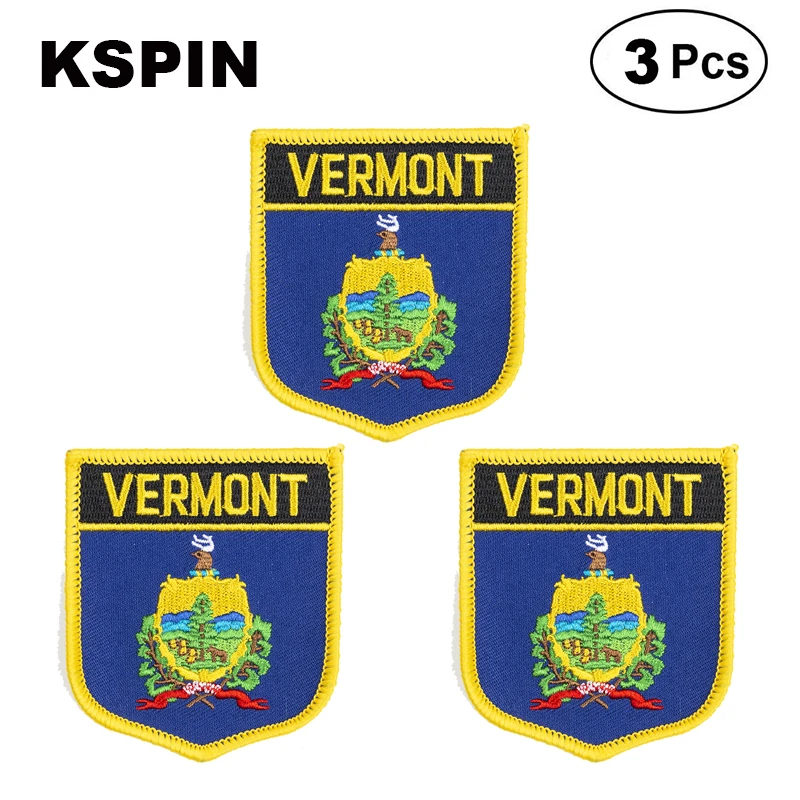 U.S.A Vermont State Shiled Shape flag patches national flag patches for Cothing DIY Decoration