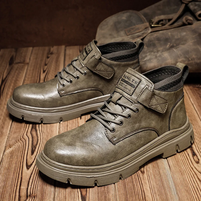 

New Men's Shoes: Chelsea Boots for Men, One-Click Slip-On Fashion Boots, Large-Size Reversible Leather Short Boots, Men's Genuin