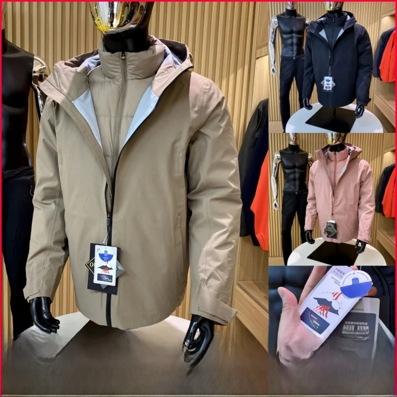 

Men's Tee-in-One Hardell down Jaet Winter Warmth Waterproof Youth Sle White Du Feather Padded Coat Outerwear