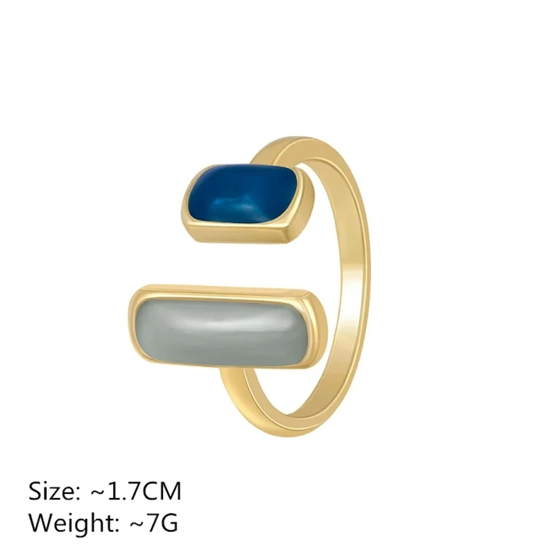 Women's Adjustable Colorful Drip Glaze Ring, Retro Style