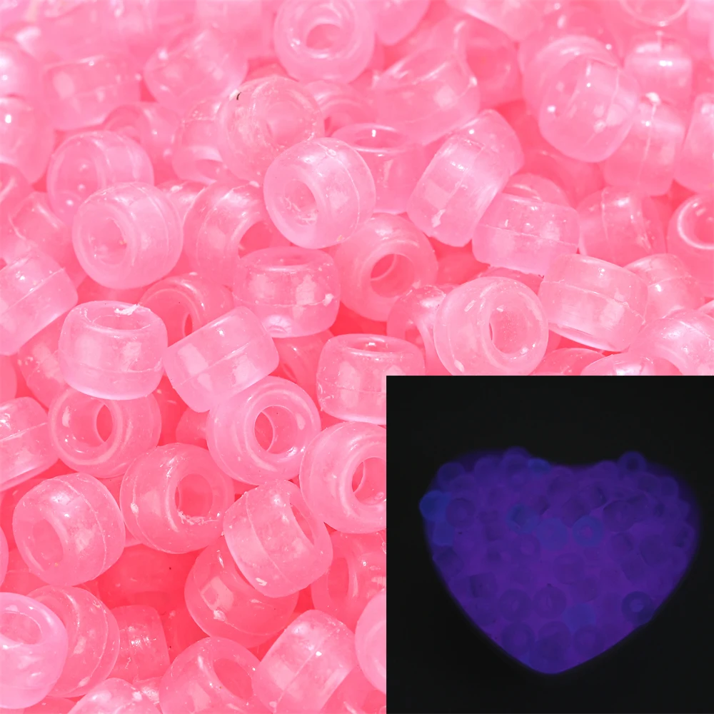 100 Stuks Pony Kralen 6x9mm Glitter Acryl Kralen Lichtgevende Spacer Kralen Voor Diy Craft Sieraden Armbanden Maken haar Levert
