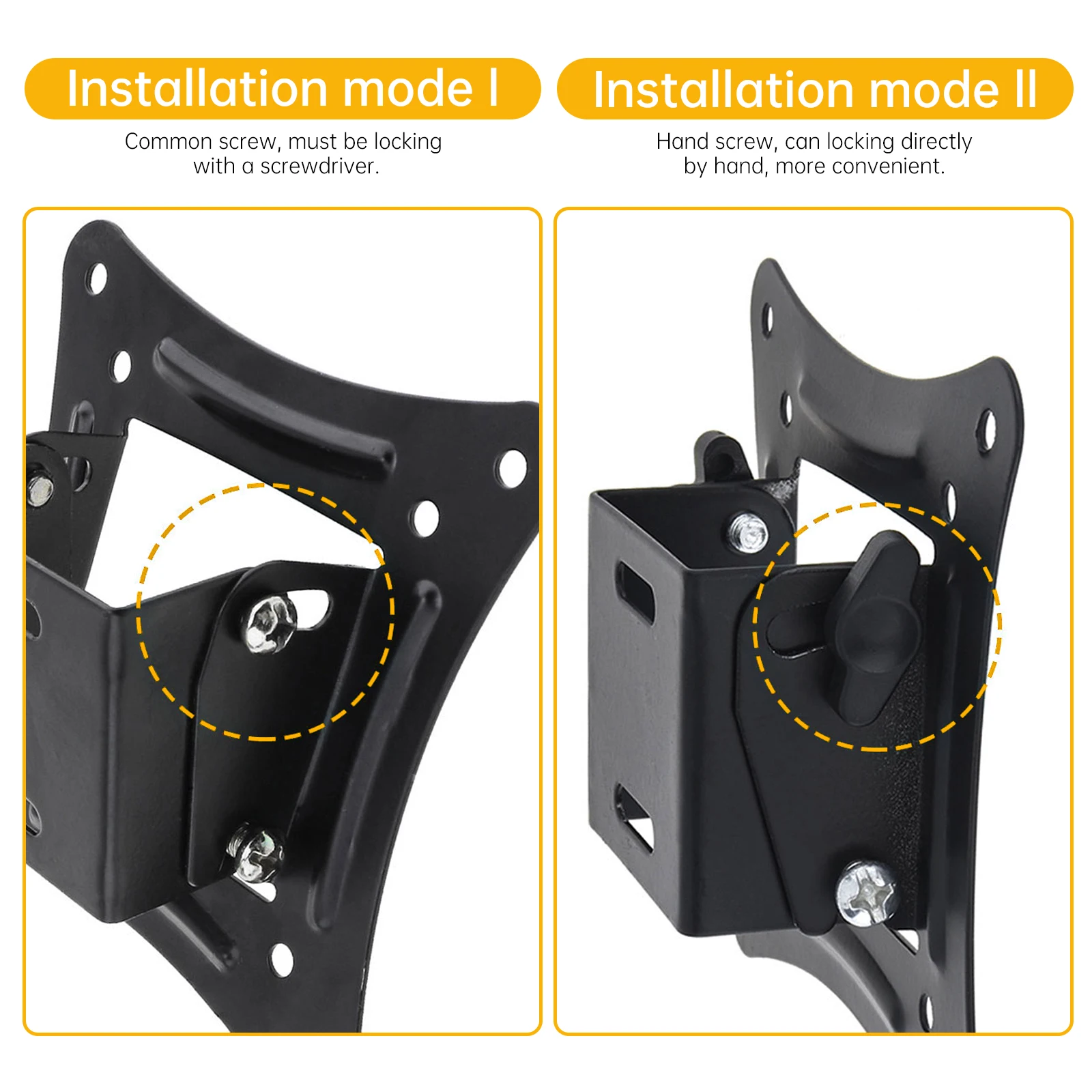 TV Wall Brackets Adjustable Type Tilt Fixed Flat Panel TV Frame Support TV Wall Mount for 14-26 Inch LED Screens Monitors