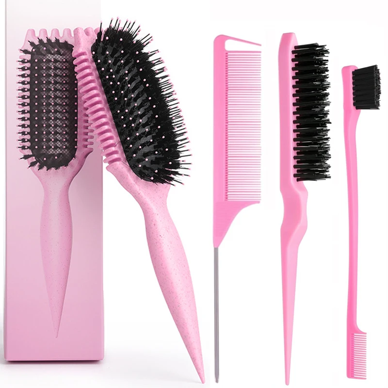 

Набор из 4-х щеток для укладки кудрявых волос: Curly Candy Bursh, изогнутая расческа-хвостик, щетка для контроля кончиков - идеально для результатов салонного качества.