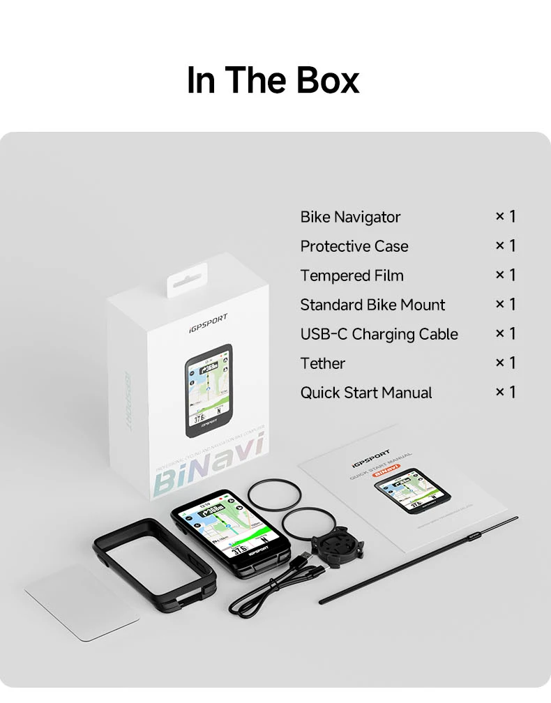 アクセサリー iGPSPORT BiNavi Gps iGPSPORT BiNavi Air Touch Screen + Cinta de Braço + Sensor de