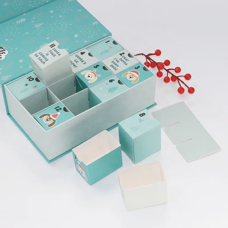 Customization.Customization.High-End Popular Advent Calendar Gift Box Customizable Paperboard Magnetic Packaging with Dividers f