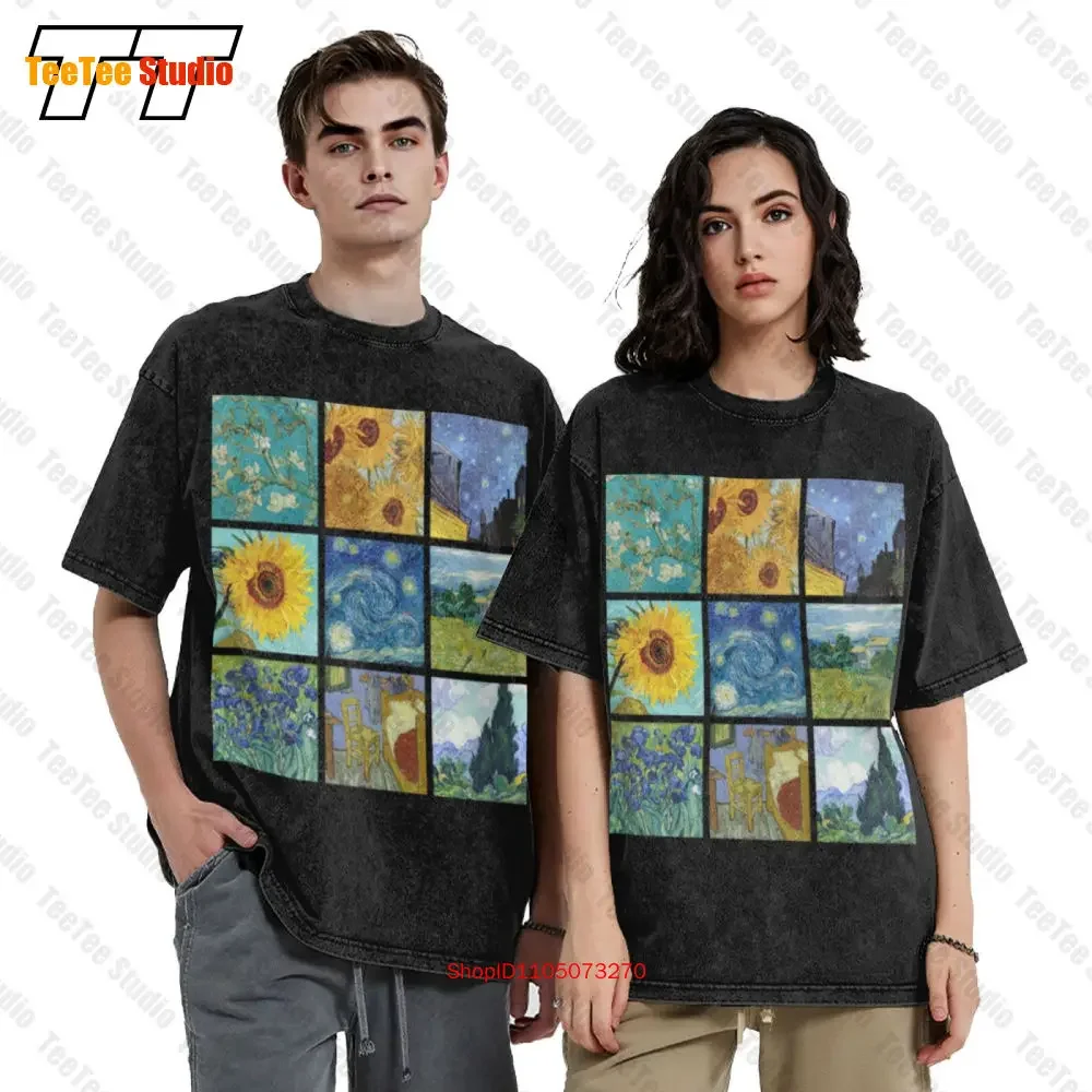 Van Gogh Paintings Sunflowers Starry Night Vintage Oversized T-Shirt 8T4V