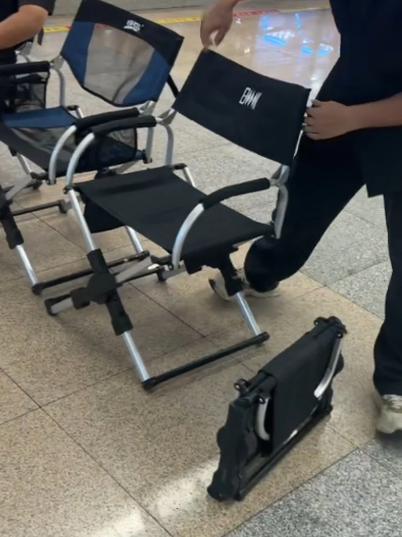 Portable Folding Aluminum Alloy Camping Chair Backrest Beach Chair Self-Driving Tour Equipment Director Chair Outdoor Leisure...