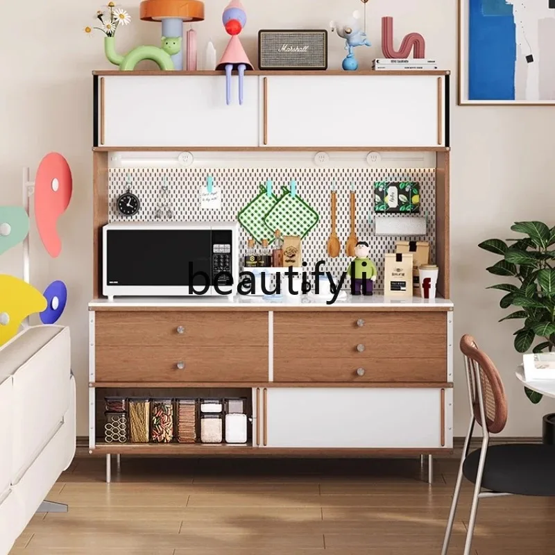D2520 Side cabinet, medieval multi-functional locker, integrated double-layer tea cabinet and water bar counter against the wall