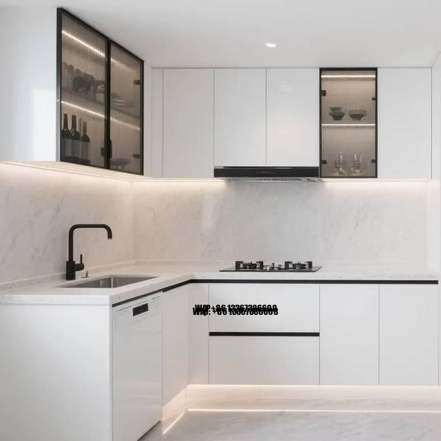 

Custom Modern Style White Kitchen Cabinets Home Furniture Modern Accessories for Kitchen Cabinets Set for Sale