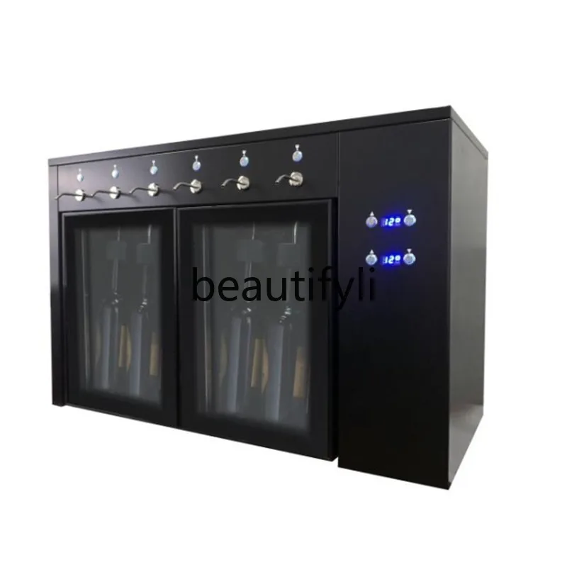 Dispenser refrigerato per vino rosso personalizzato con raffreddamento ad azoto per 6 bottiglie