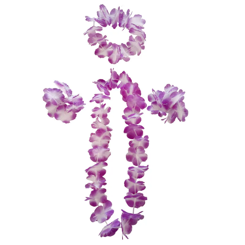 105cm Hawaiian Flower Leis Garland Necklace Fancy Dress Party Hawaii Beach Fun For Wedding Birthday Party Home And Garden Decor view 3