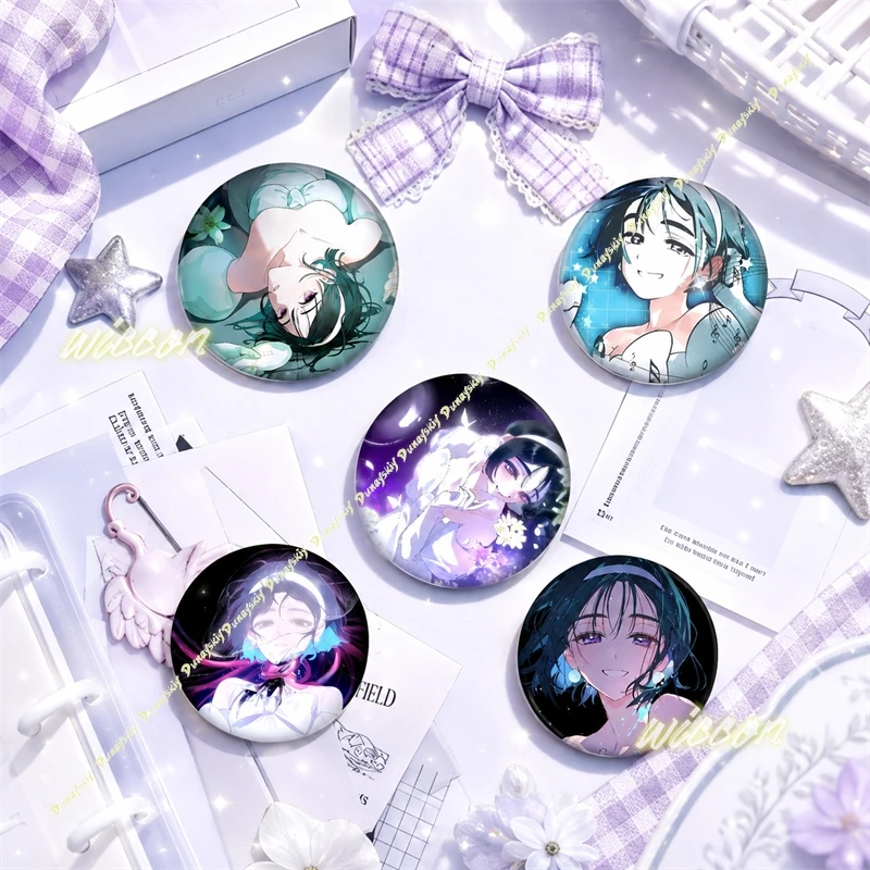 58mm Anime Alien Stage Sua Anime Creative Tinplate Soft Button Pins Animal Icon Brooch Lapel Backpack Badge Accessories Pin