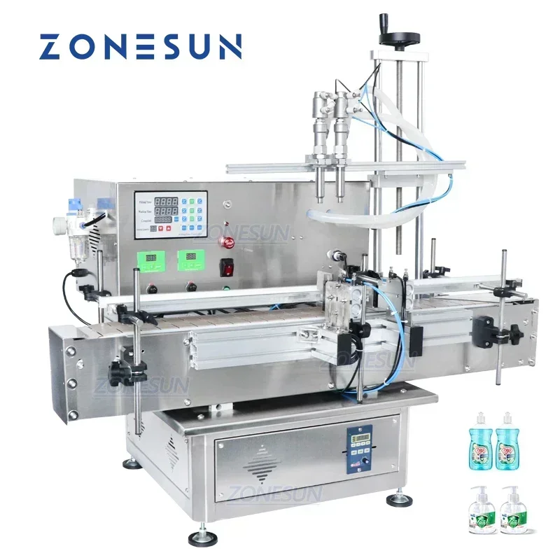 

ZONESUN ZS-DTDP20-2 Настольная машина для наполнения мембранных насосов с двумя головками для упаковки бутылок с гелем, шампунем, соком и жидкостью