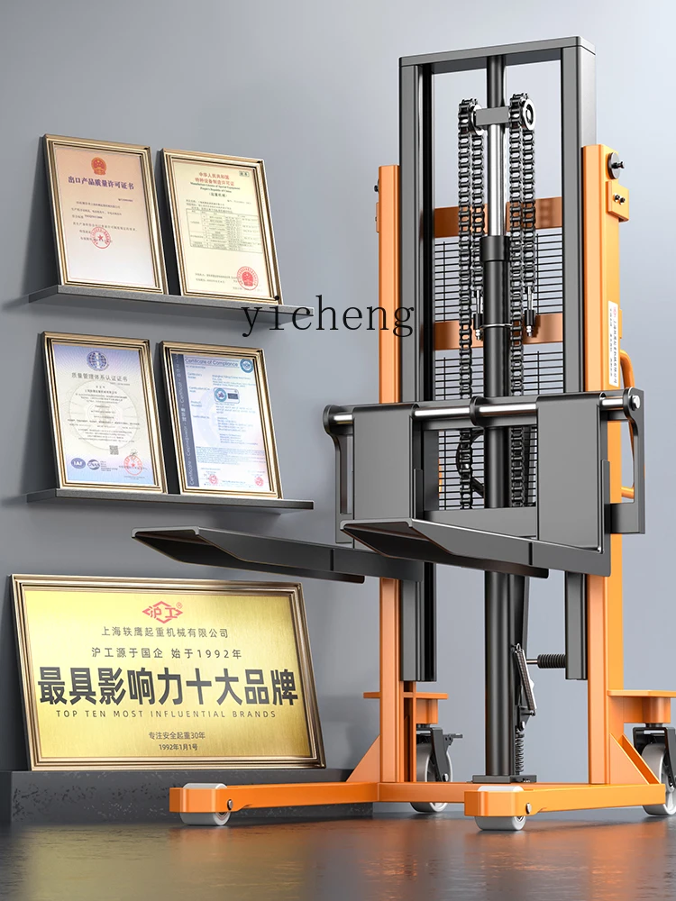 ZF Forklift Manual Hydraulic Truck Electric Lift Forklift Platform Stacking Height Lift Car