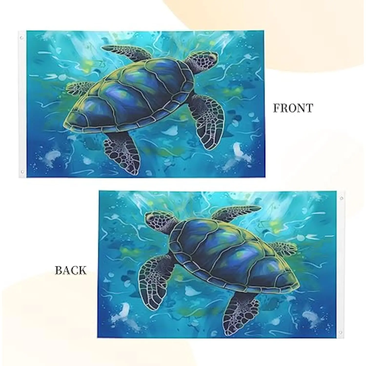 Sea Turtle Swimming Single-sided Printing Garden Flag Polyester Holiday Banners Outdoor Indoor Decoration