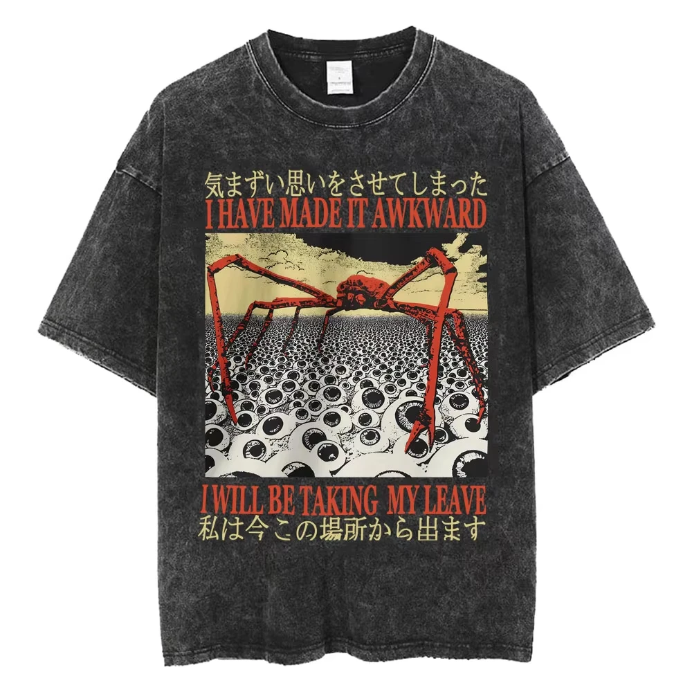 Funny Spider Crab Meme T‑Shirt I Have Made It Awkward Graphic Print Unisex Casual Short Sleeve Streetwear Fashion Tees